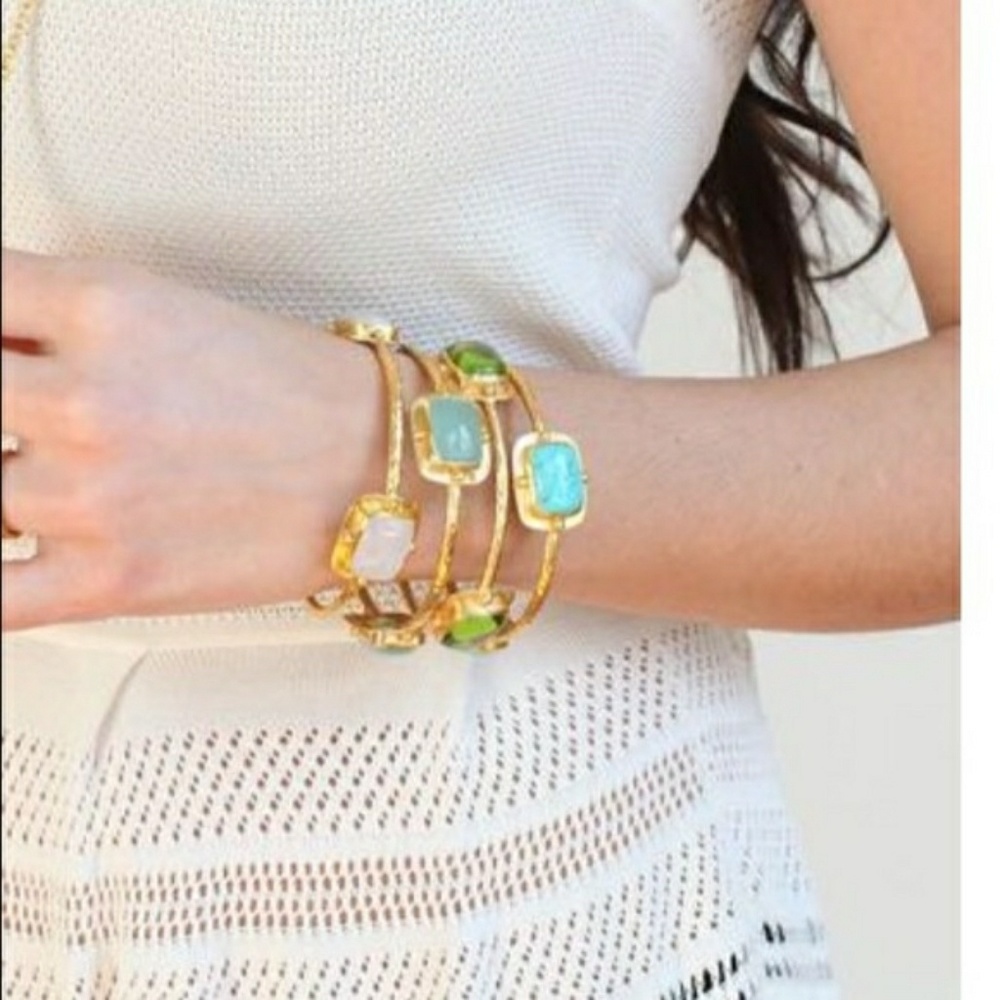 Julie Vos Canova Three Opal MoonStone Bangle